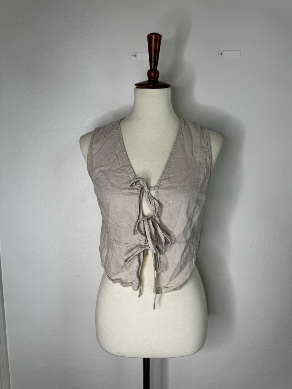 Free People Tie-Front Linen-Blend Top
